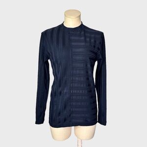 Marquis Stripped Mock Neck Top